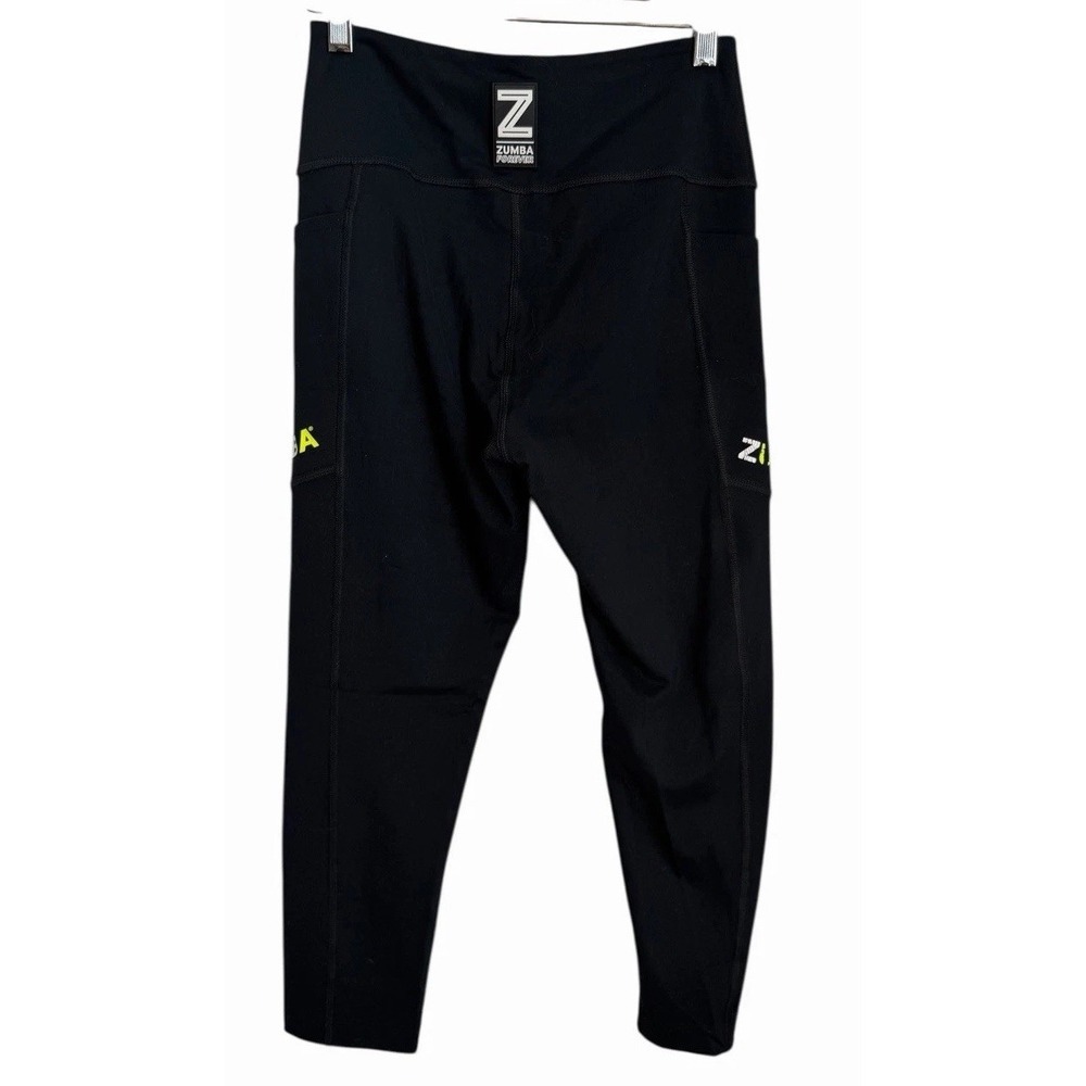 Zumba Wear Capri Leggings Pants Womens Medium Black Dance Gym Workout Hip Hop